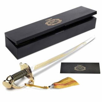 Champagne Saber with Golden Handle & Wooden Gift Box