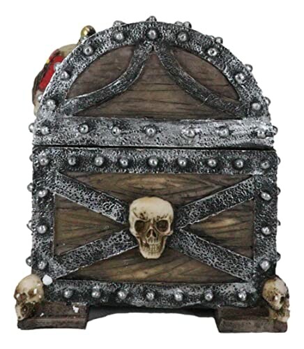 Gothic-style treasure chest with skull decorations.