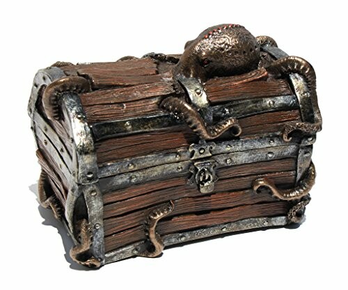 Decorative treasure chest with octopus design and metal details