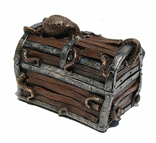 Decorative treasure chest with octopus design