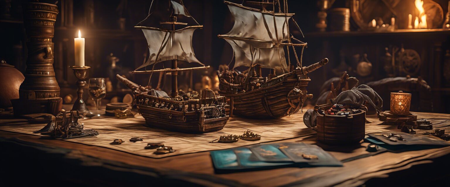 Pirate-themed game night setup